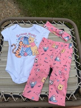 Disney Pink Winnie the Pooh Group Hug Bodysuit Set